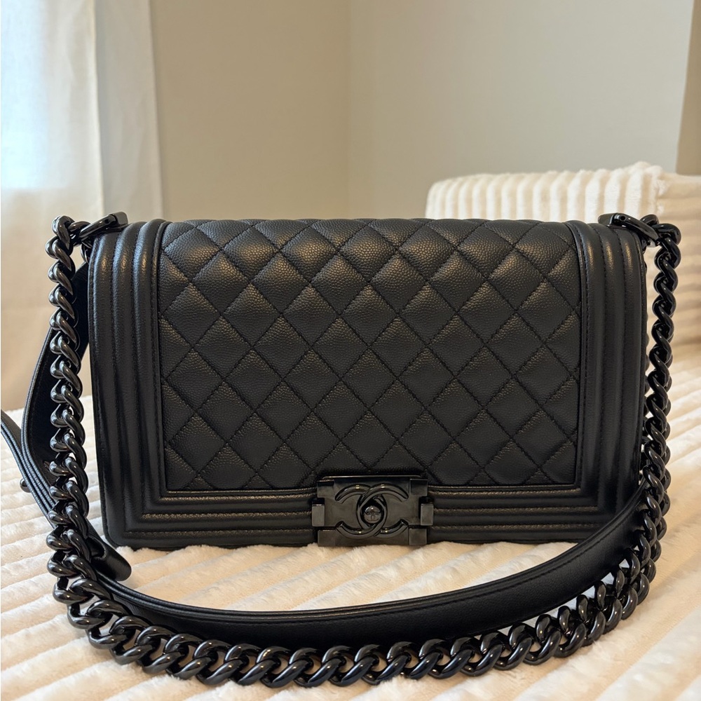 Chanel Old Medium Boy Bag So Black